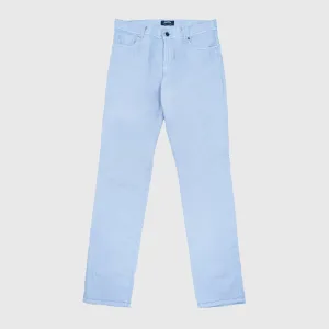 5 pocket Cotton Silk Trousers  Light Blue