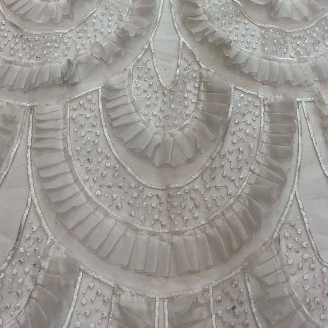 5 YARDS / 1 COLORS / Art Deco Design Embroidery Glitter Mesh Lace Wedding Party Dress Fabric