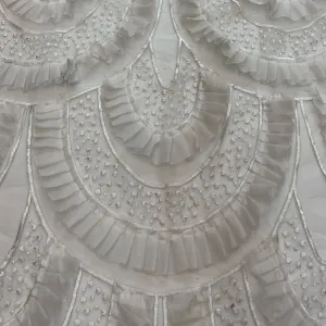 5 YARDS / 1 COLORS / Art Deco Design Embroidery Glitter Mesh Lace Wedding Party Dress Fabric