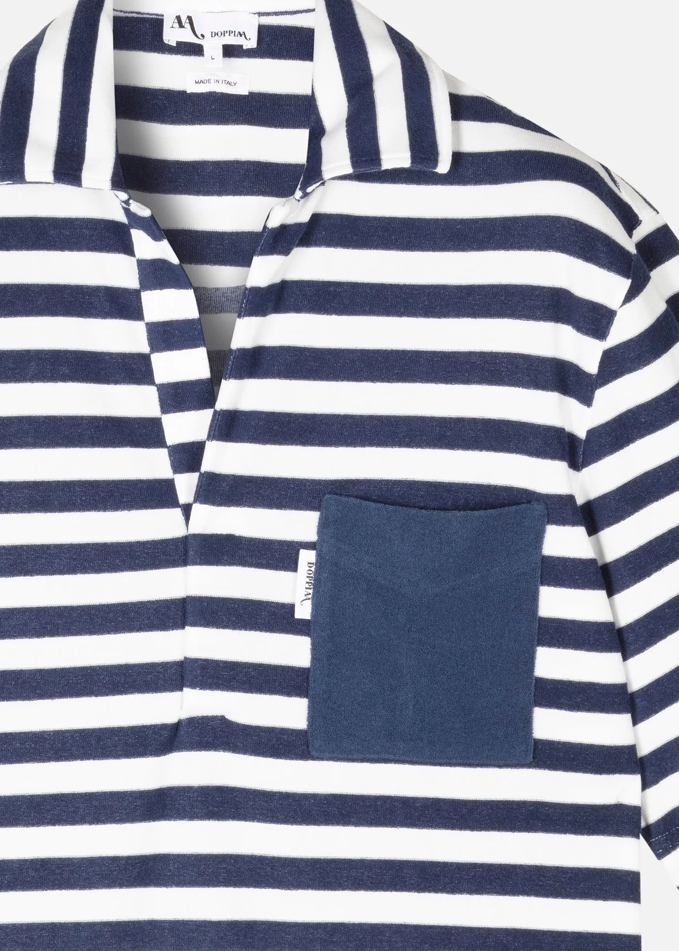 AADEO COTTON - TERRY STRIPED POLOSHIRT