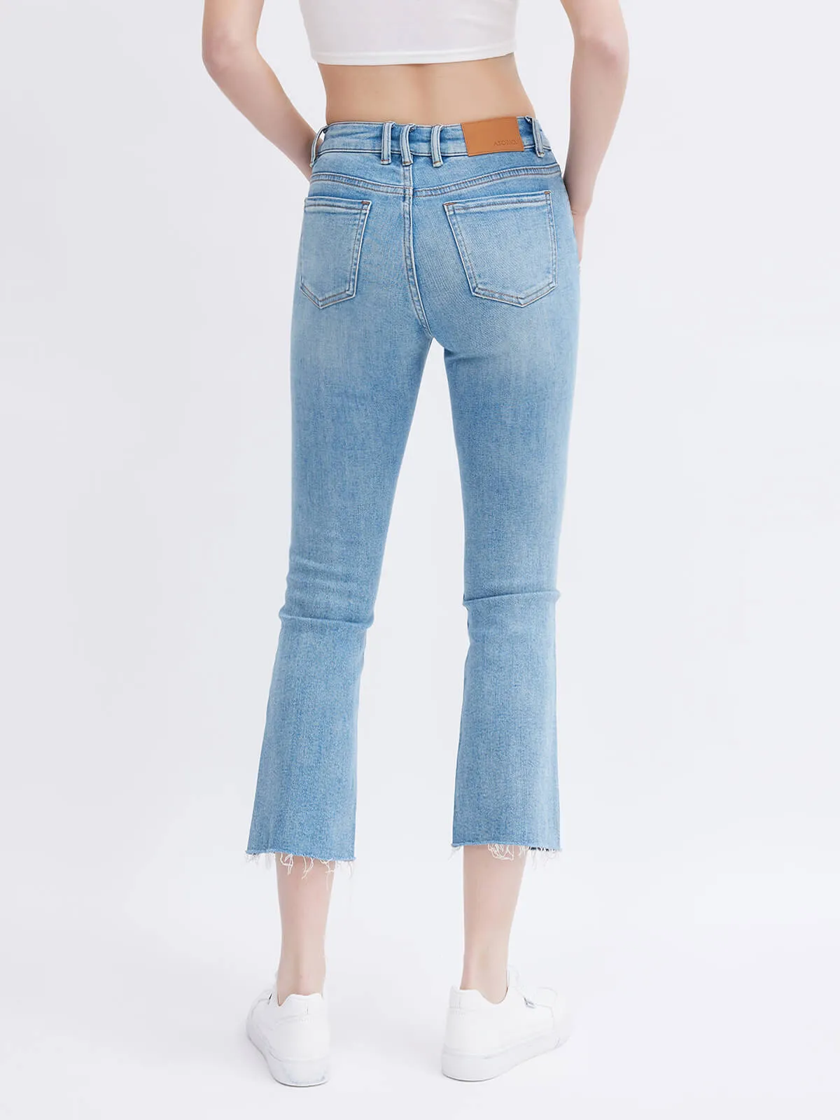 ASOBIO Midi-Waist Flare Leg Jean Pant