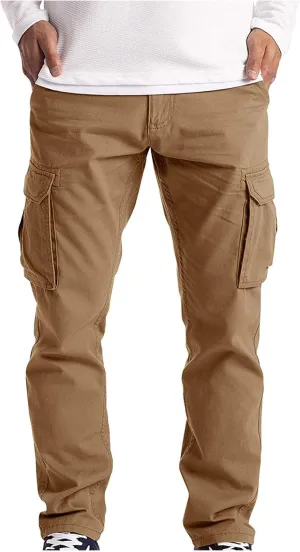 Big and Tall Sweatpants for Men Pocket Full Pants Elastic Waist Trousers Mens Business Casual Pants Work Sports Cargo