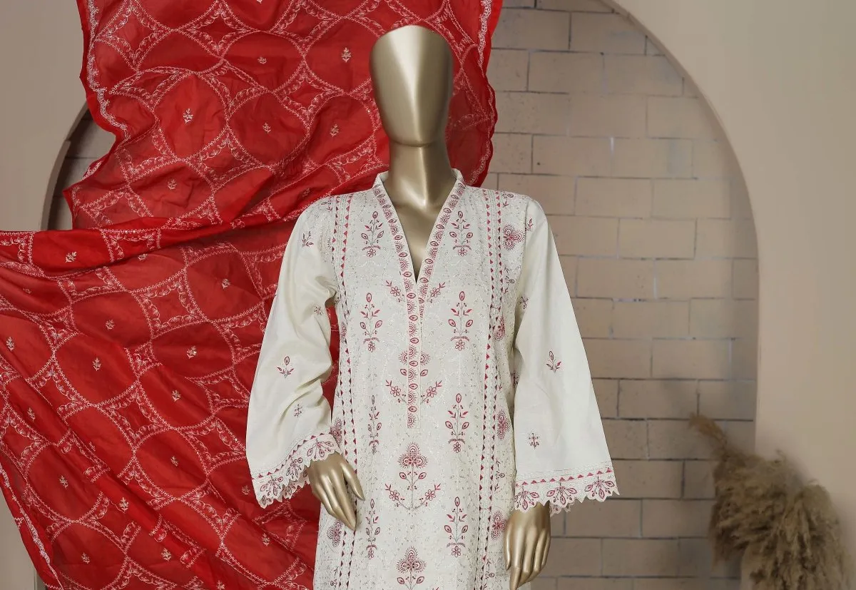 Bin Saeed Lawn Chikankari 3 Piece Suit BIN68