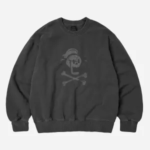 BLACK FLAG PIGMENT DYEING SWEATSHIRT - CHARCOAL