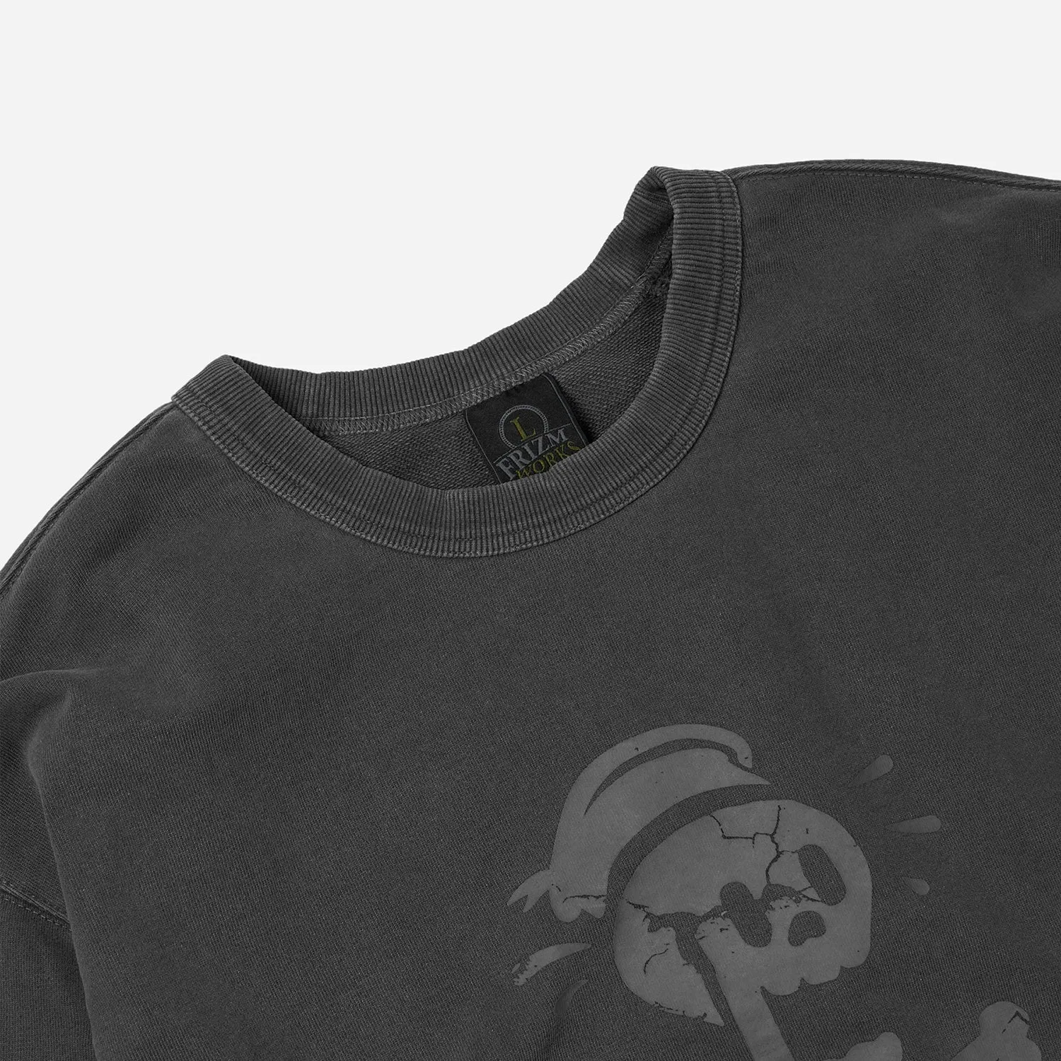 BLACK FLAG PIGMENT DYEING SWEATSHIRT - CHARCOAL