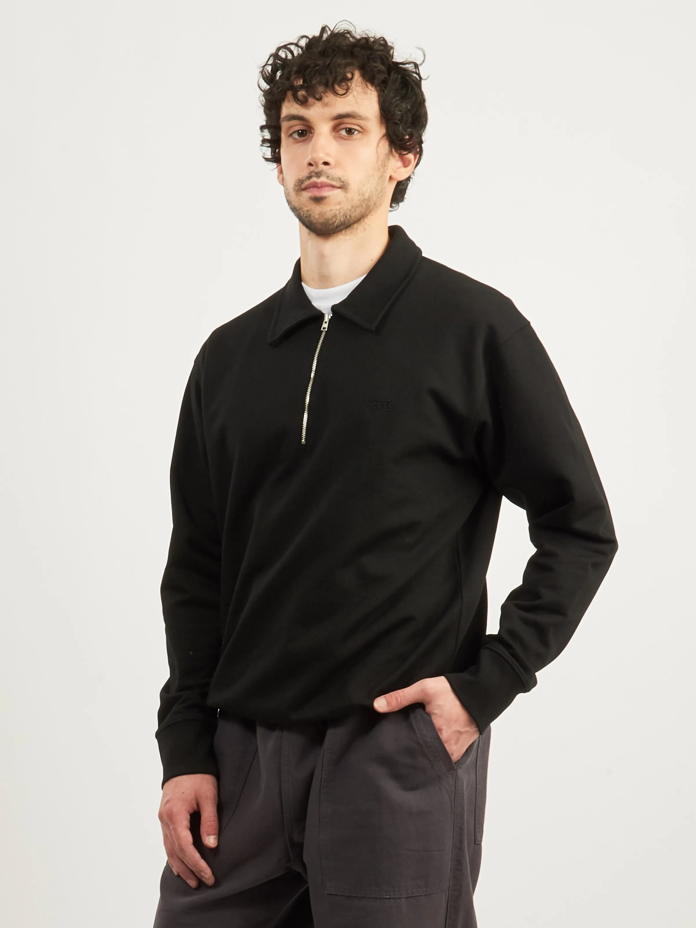 Black Ketel Relaxed Organic NORSE Logo Half Zip