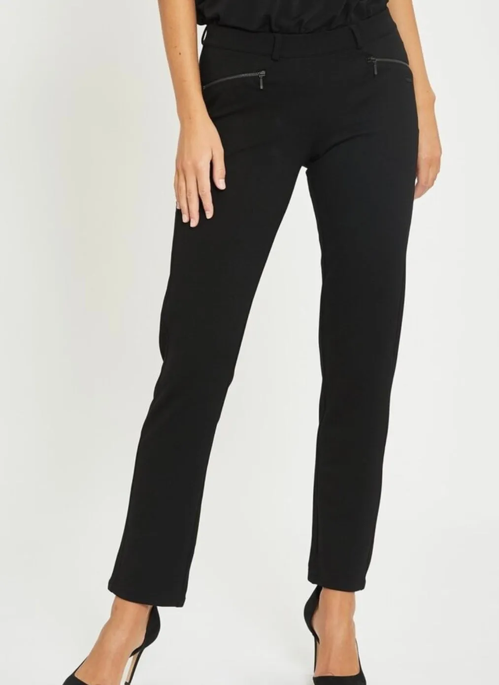 Black Trousers Zip Pocket - Laurie