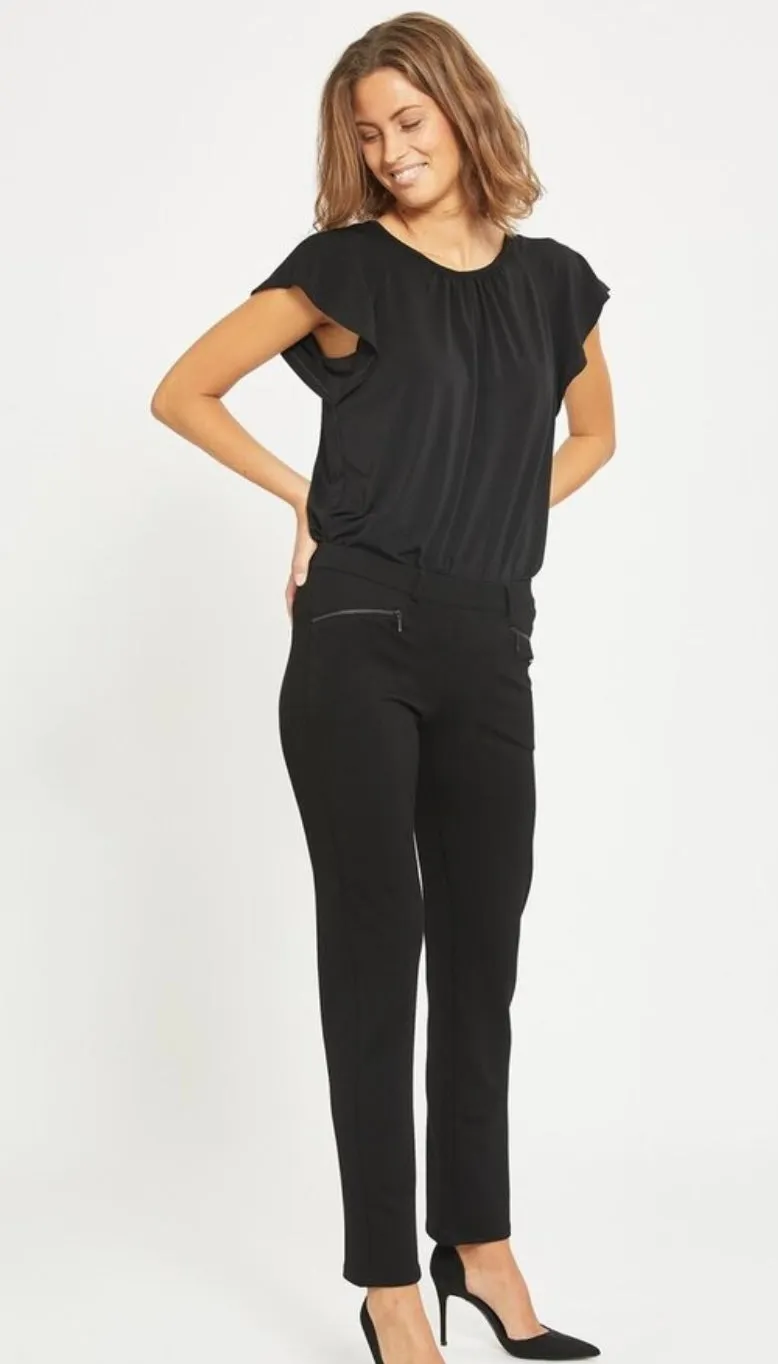 Black Trousers Zip Pocket - Laurie