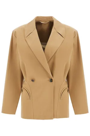 Blaze Milano beige double-breasted cotton blazer