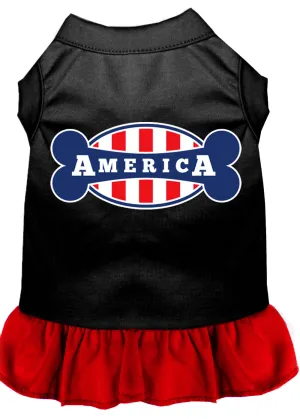 Bonely In America Screen Print Dress Black With Red Med