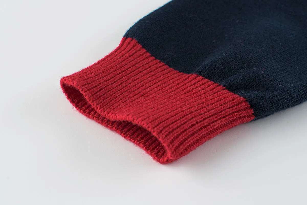 Boys Strips Contrast Colors Round Collar Knitwear by MyKids-USA™