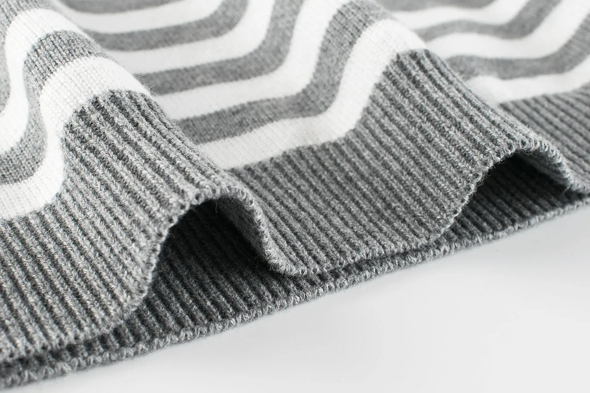 Boys Strips Contrast Colors Round Collar Knitwear by MyKids-USA™