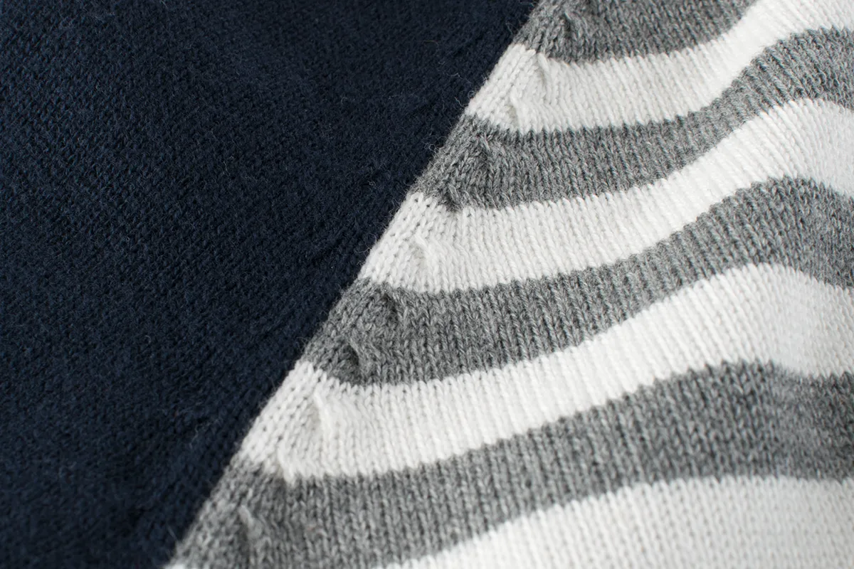 Boys Strips Contrast Colors Round Collar Knitwear by MyKids-USA™