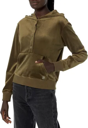 Calvin Klein Women's Soft Logo Comfortable Velour Everyday Sweatshirt