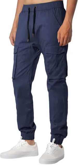 Cargo Pants for Men Big and Tall, Sports Outdoor Trousers Mens Sweatpants with Zipper Fly Tapered Gym Running Workout