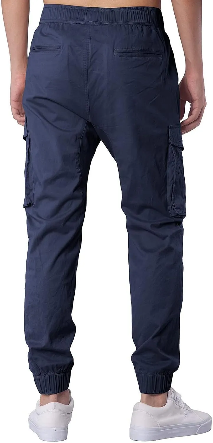 Cargo Pants for Men Big and Tall, Sports Outdoor Trousers Mens Sweatpants with Zipper Fly Tapered Gym Running Workout