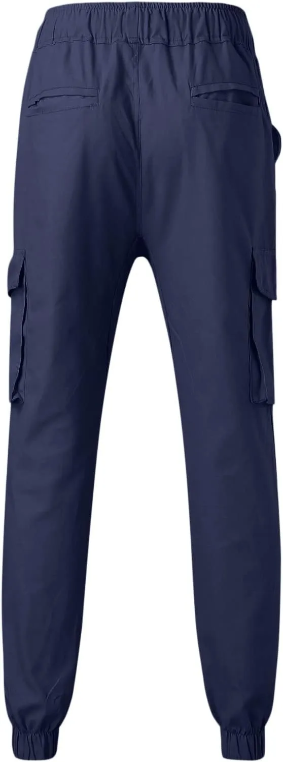 Cargo Pants for Men Big and Tall, Sports Outdoor Trousers Mens Sweatpants with Zipper Fly Tapered Gym Running Workout