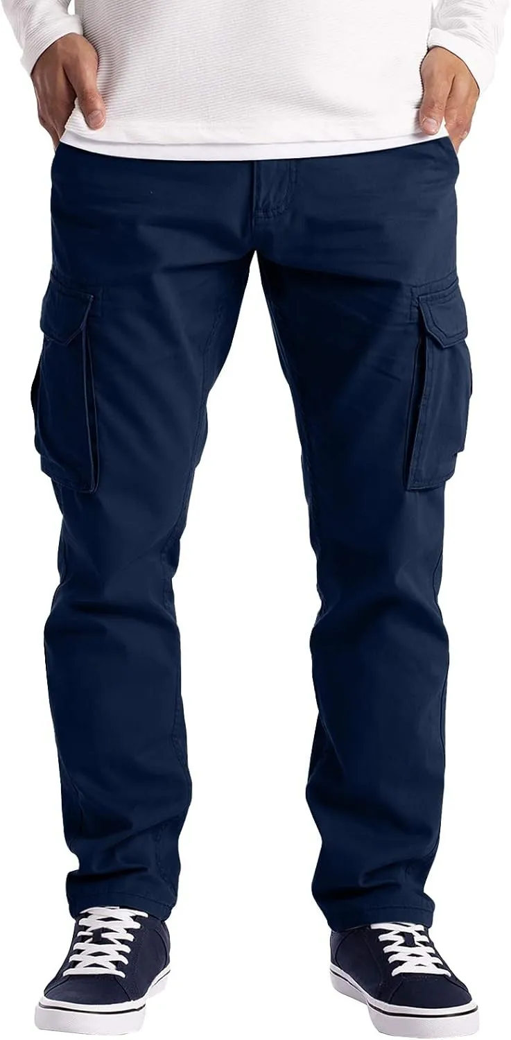 Cargo Pants for Men Relaxed Fit Mens Cargo Pants Running Men's Joggers Pants with Deep Zip Pockets Recycled Polyester