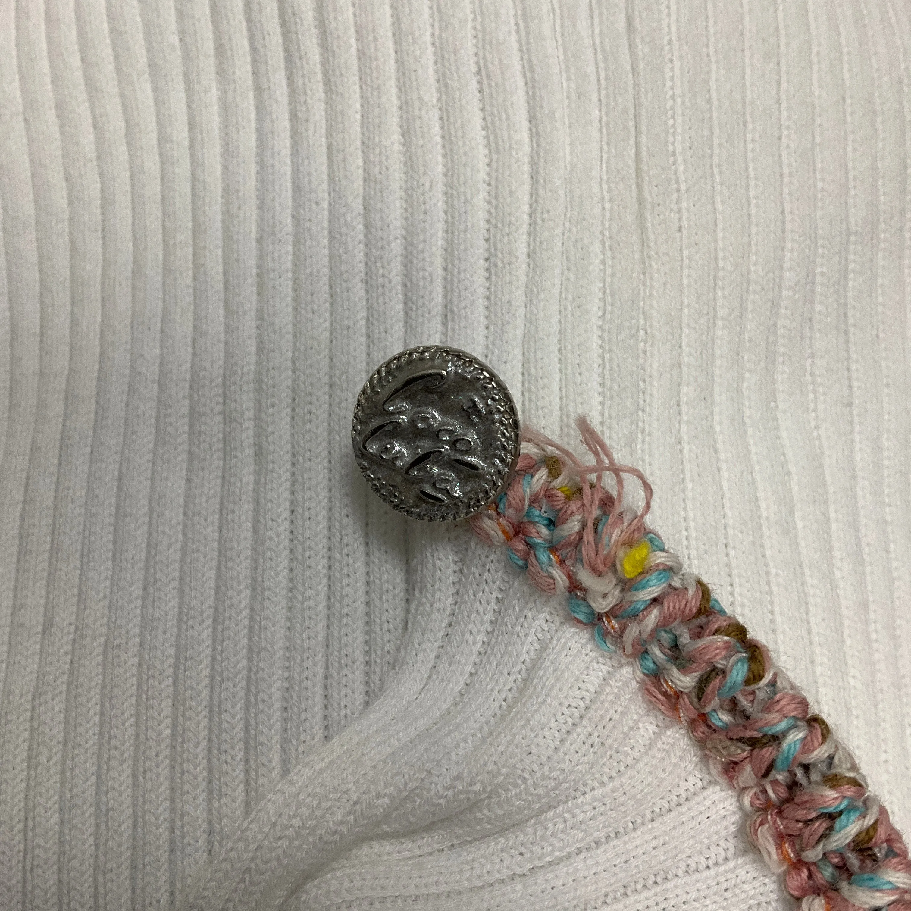 Chanel White Multi 2017 Trimmed Ribbed Coco Cuba Top