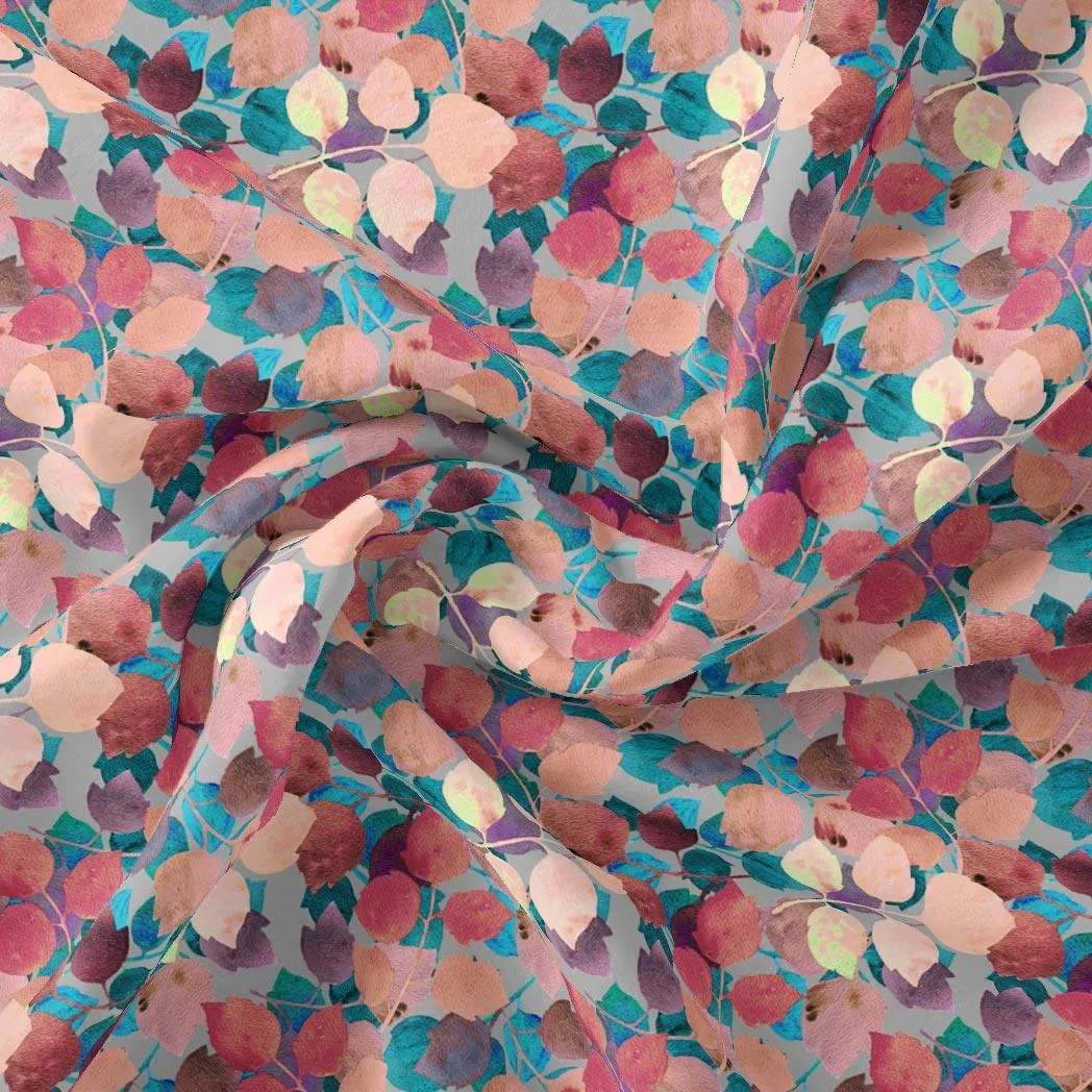 Colourful Box Elder Leaves Digital Printed Fabric - Weightless