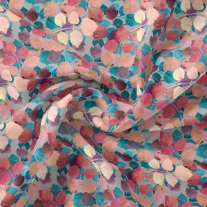 Colourful Box Elder Leaves Digital Printed Fabric - Weightless