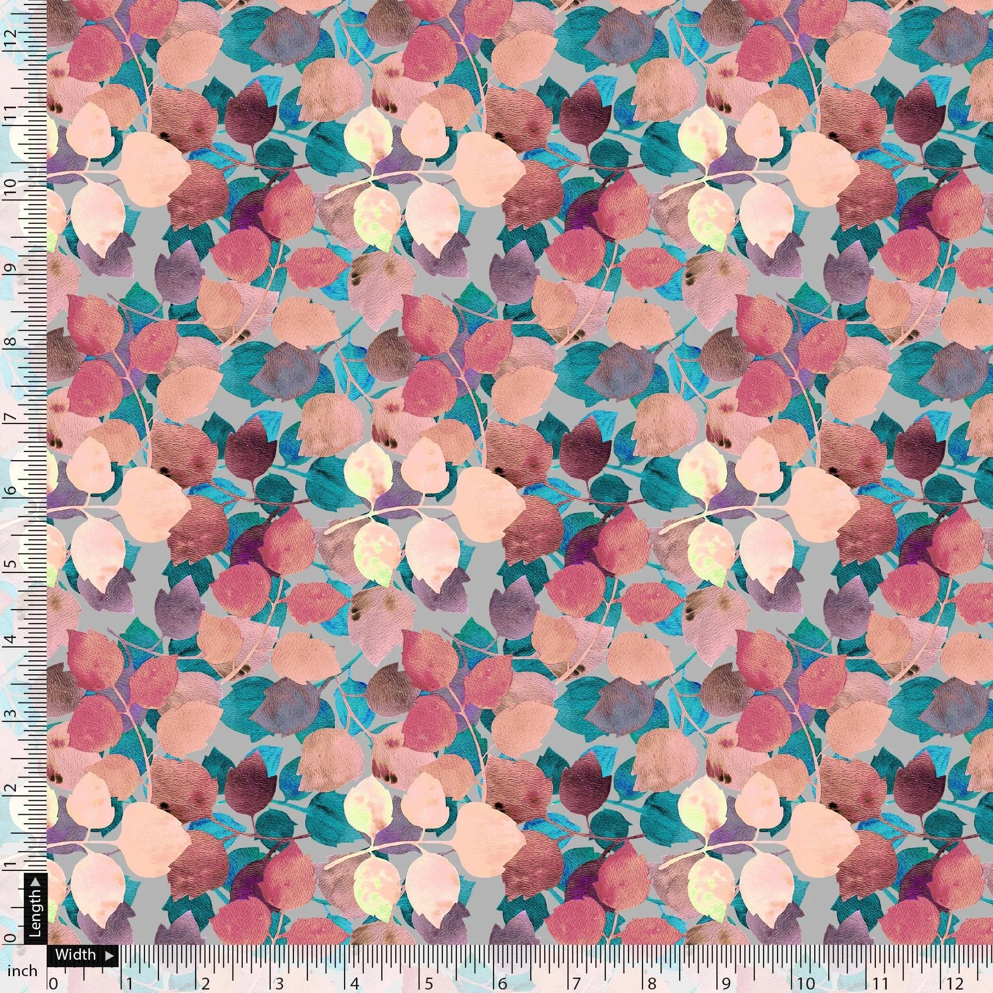 Colourful Box Elder Leaves Digital Printed Fabric - Weightless