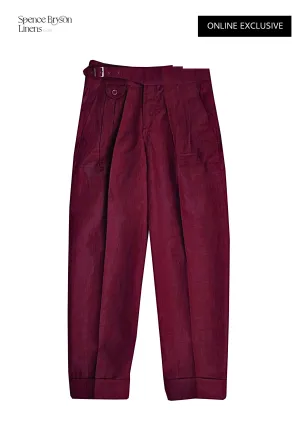 Crimson Linen Gurkha Trousers