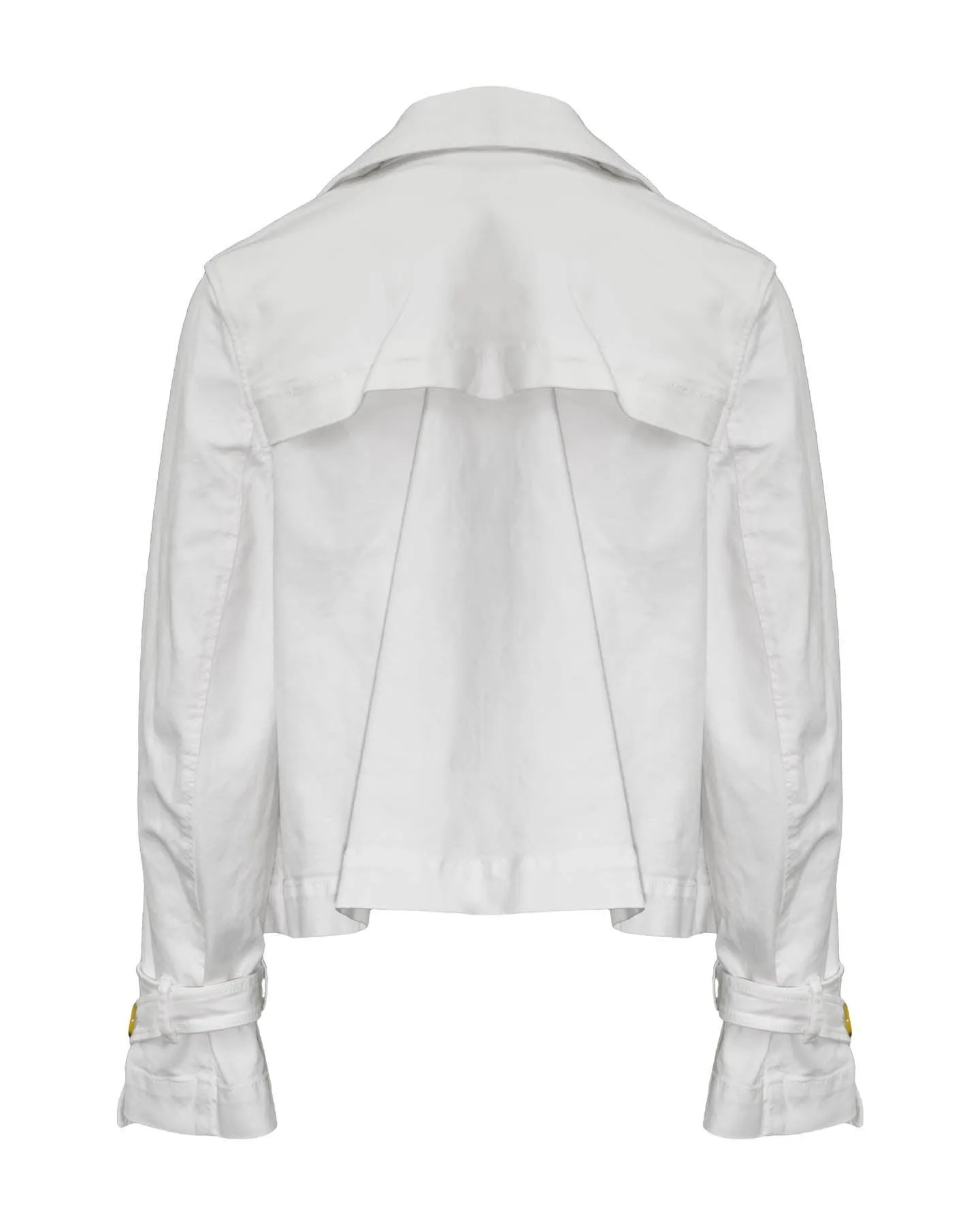 Cropped Denim Trench Jacket
