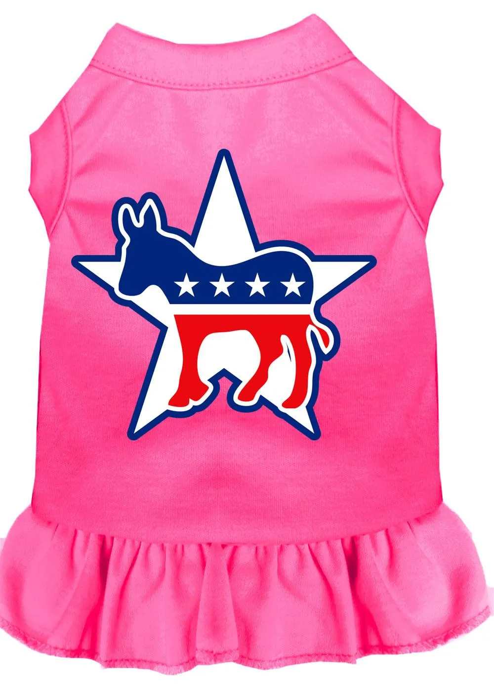 Democrat Screen Print Dress Bright Pink Sm (10)