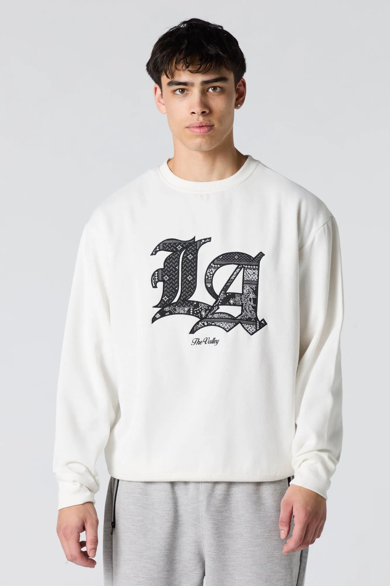 Embroidered Fleece Sweatshirt