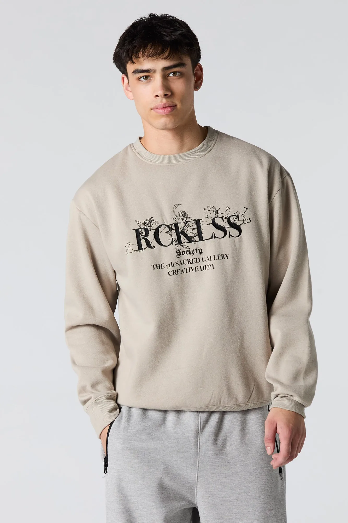 Embroidered Fleece Sweatshirt