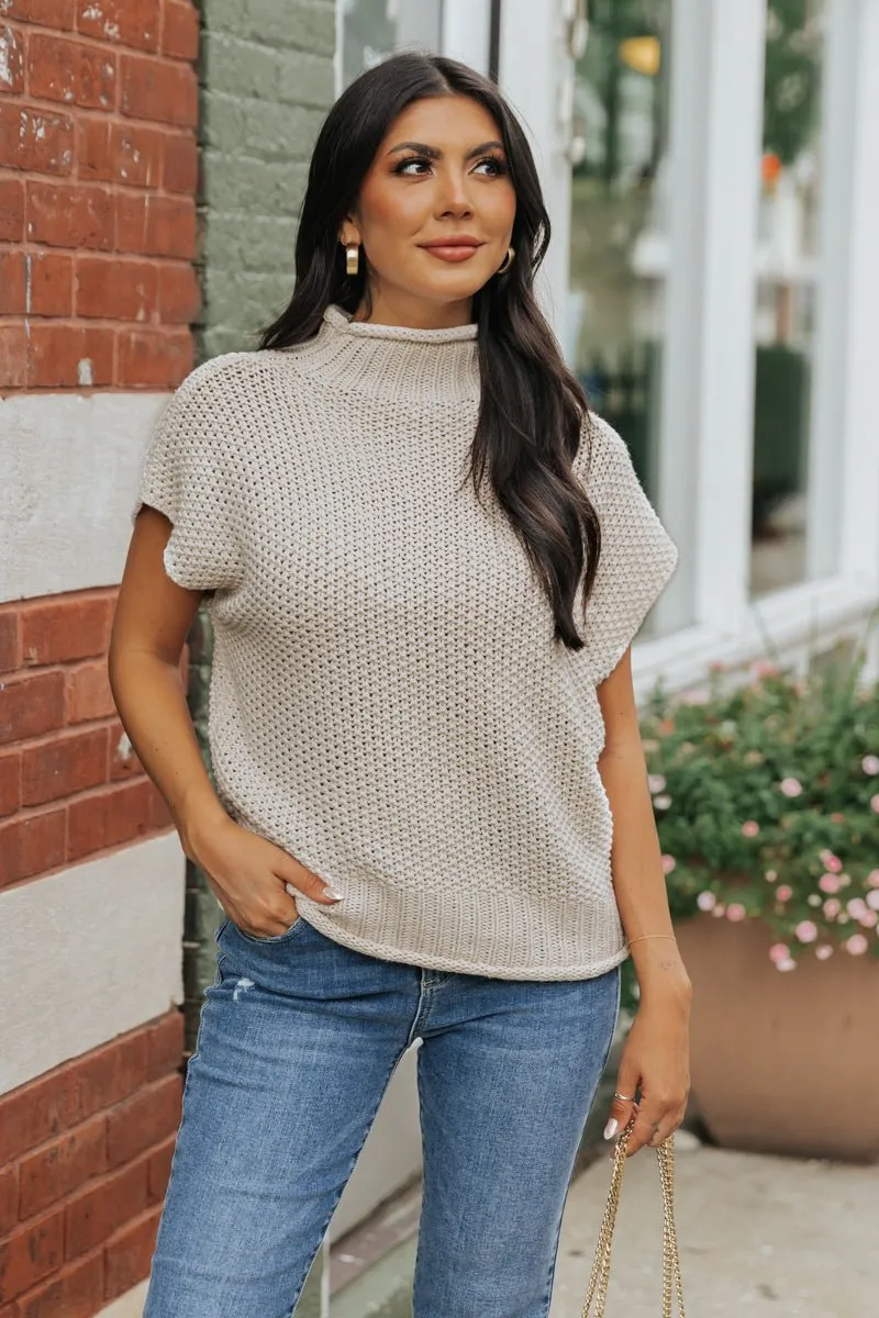 Everyday Classic Mock Neck Sweater - Cream - FINAL SALE