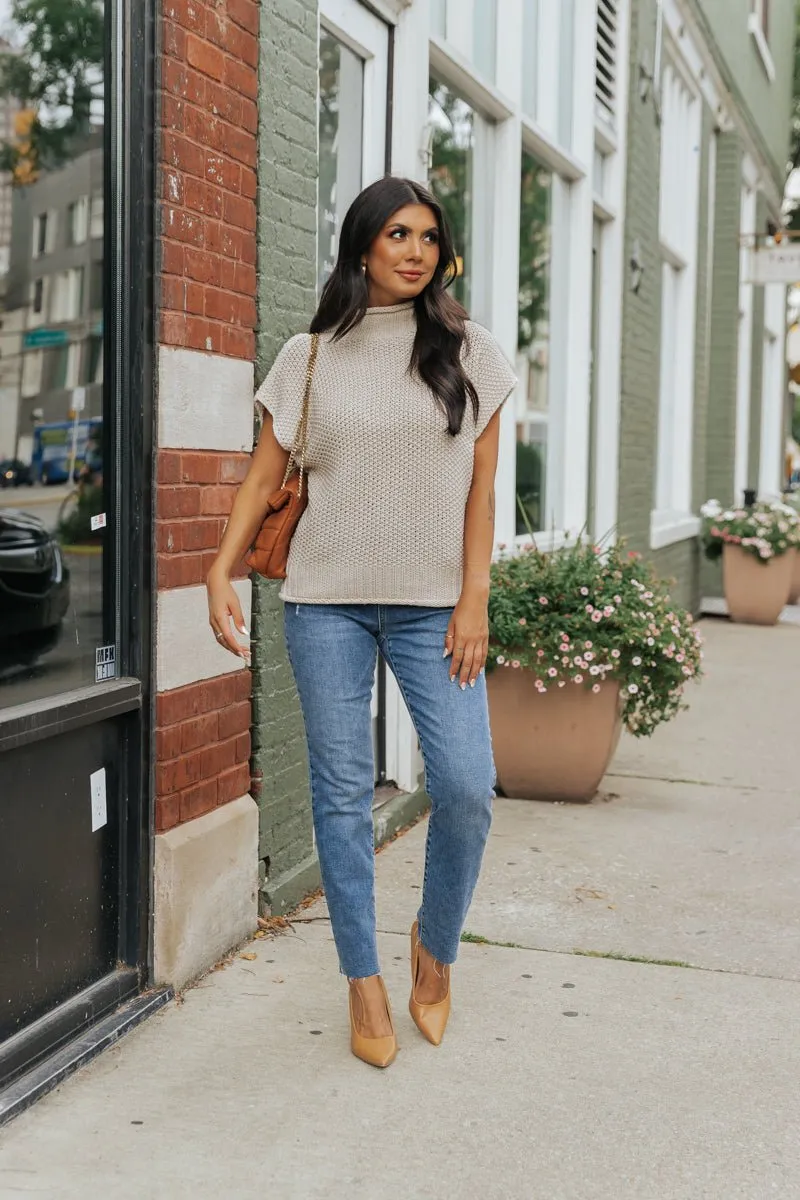Everyday Classic Mock Neck Sweater - Cream - FINAL SALE