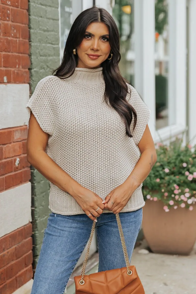 Everyday Classic Mock Neck Sweater - Cream - FINAL SALE