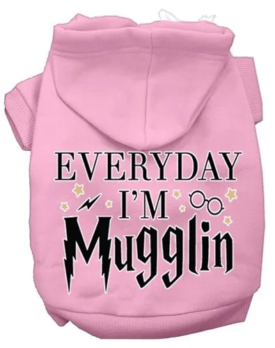 Everyday I'm Mugglin Screen Print Dog Hoodies in Many Colors