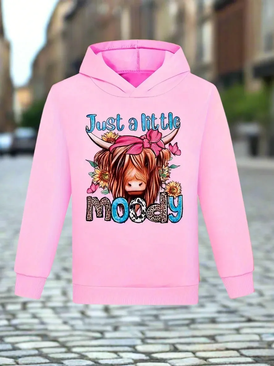 Fashion Cartoon Hooded Sweatshirt for Toddler Girls