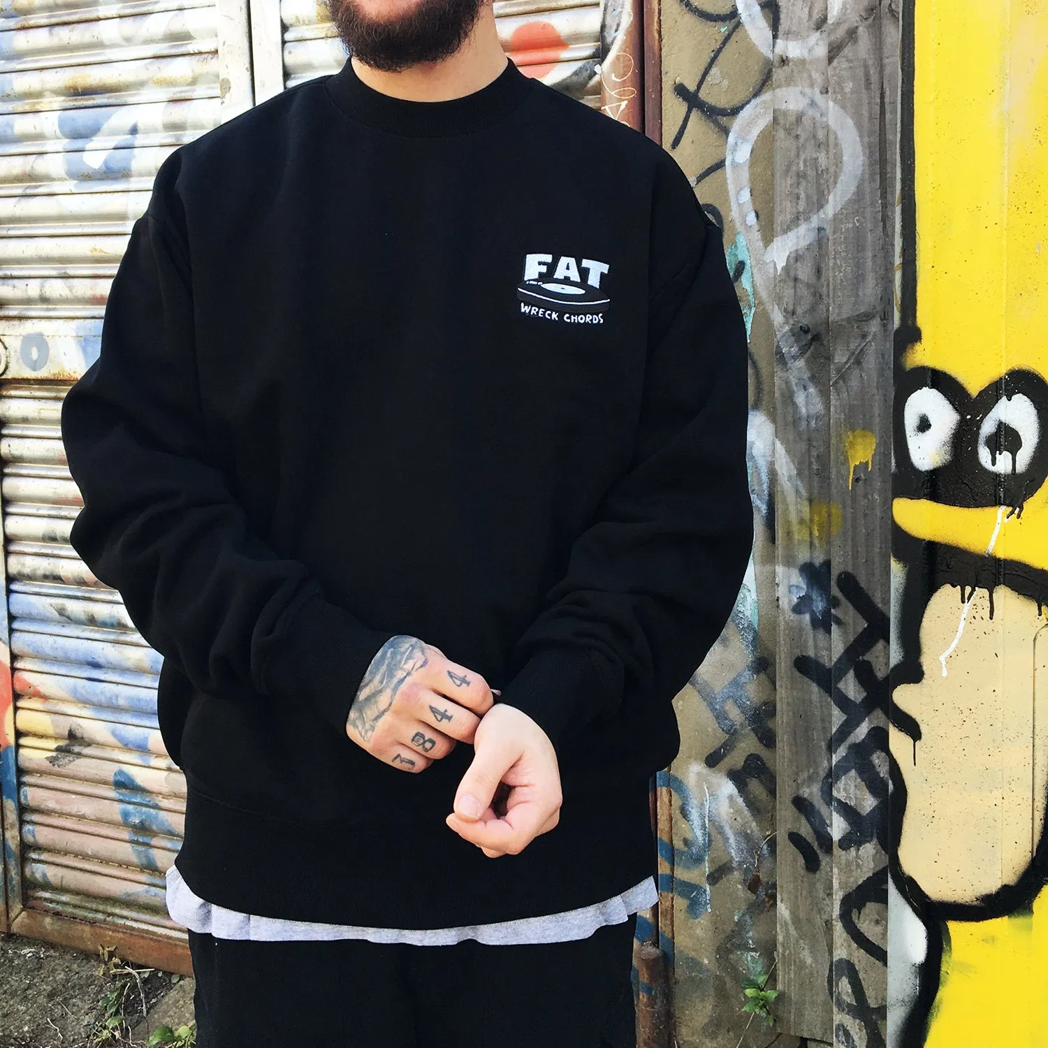 Fat Wreck Chords Embroidered Crewneck (Black)