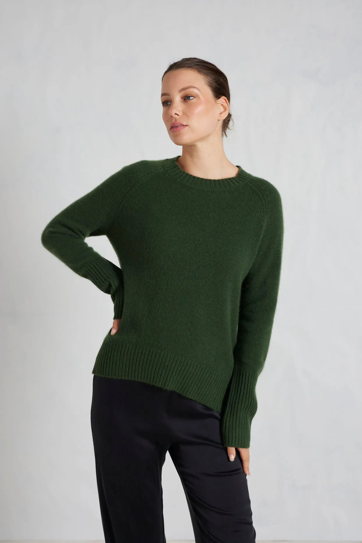 Fifi Crew Cashmere Sweater in Bush