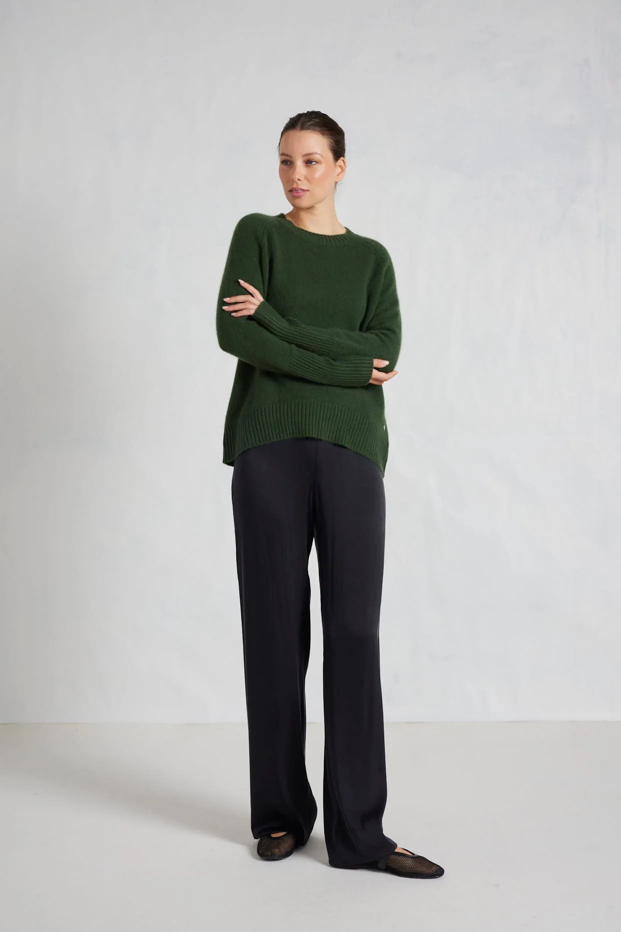 Fifi Crew Cashmere Sweater in Bush