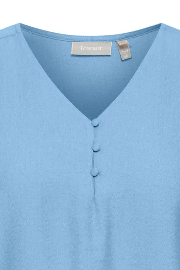 Fransa Top Cornflower Blue
