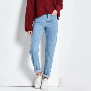 Full Length High Waist Boyfriend Jeans