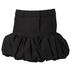 GATHERED HEM TAILORED SKIRT / BLACK