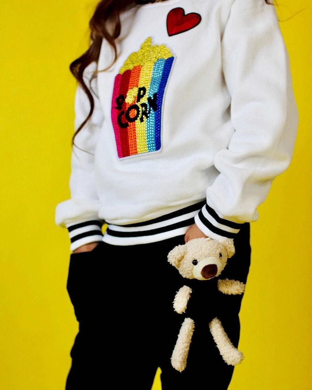 Girls  I Love Popcorn Sweatshirt