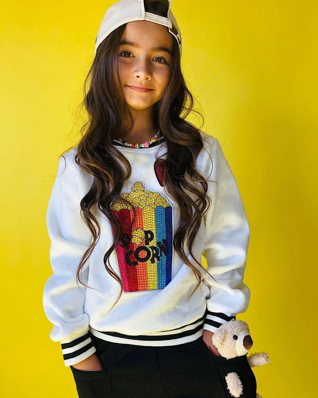 Girls  I Love Popcorn Sweatshirt
