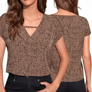 GYPSY All Over Print  V Neck Top