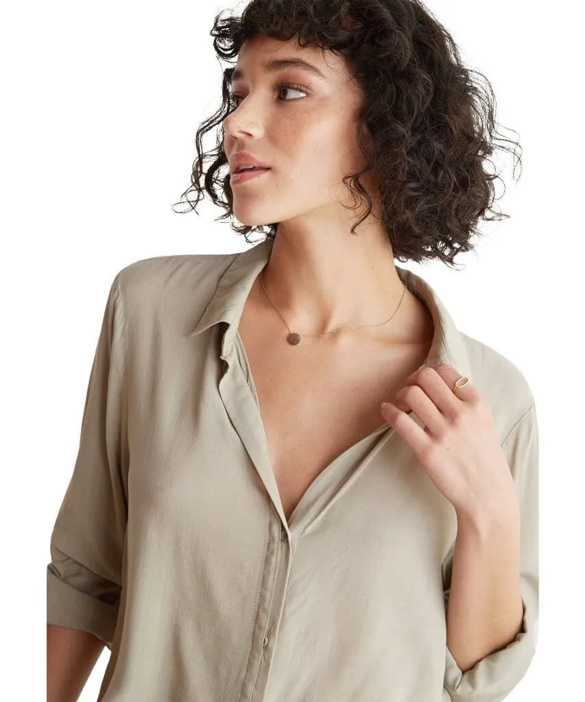 Half Hidden Placket Button Down Vetiver