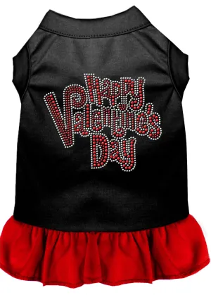 Happy Valentines Day Rhinestone Dress Black With Red Xl