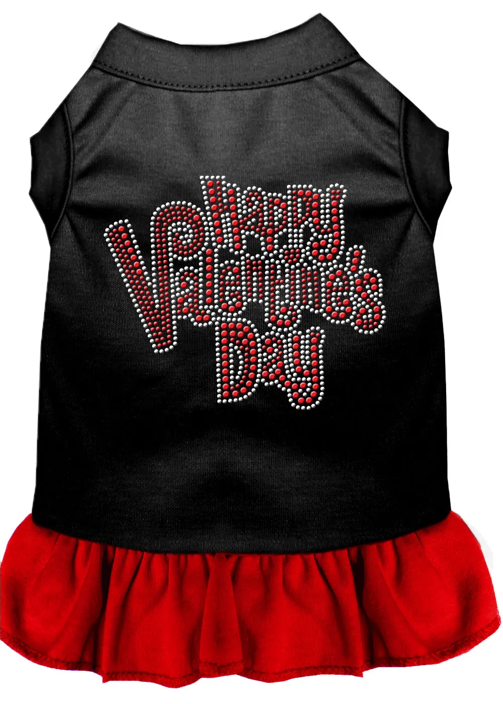 Happy Valentines Day Rhinestone Dress Black With Red Xl