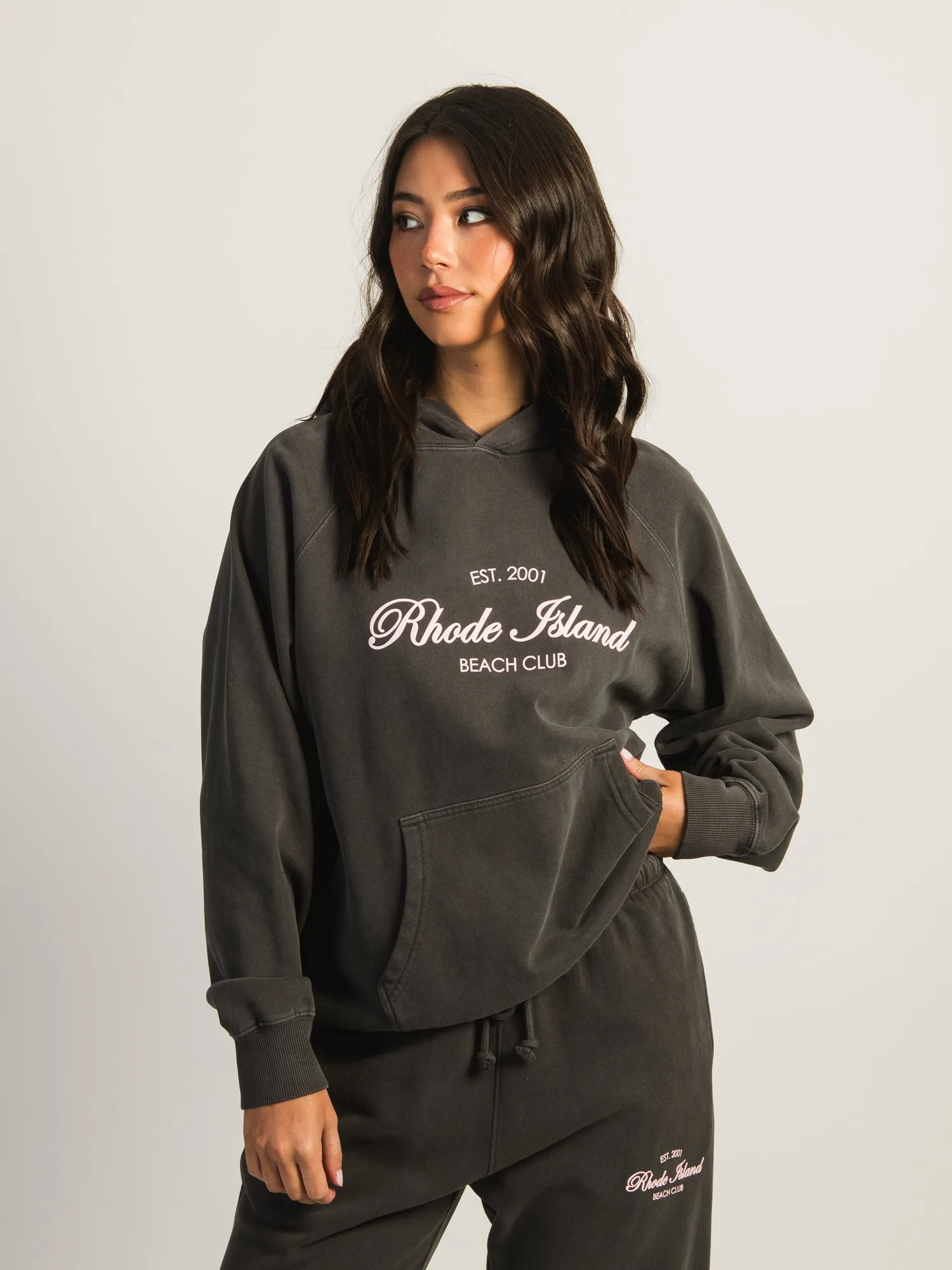 HARLOW CLOUD PRINT HOODIE - CHARCOAL