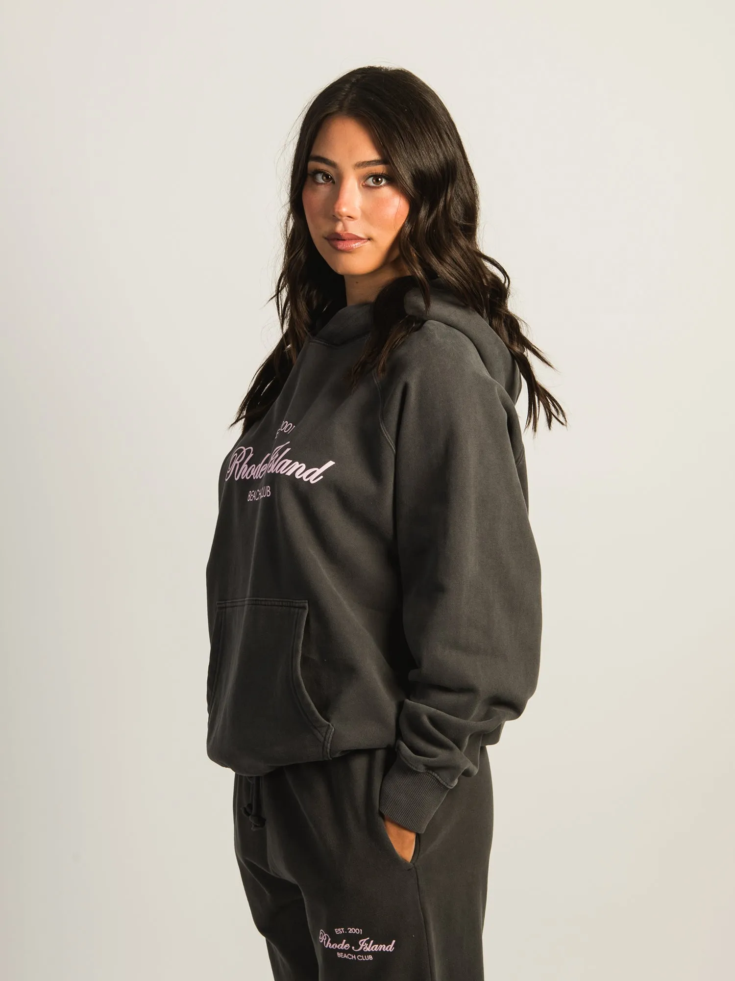 HARLOW CLOUD PRINT HOODIE - CHARCOAL